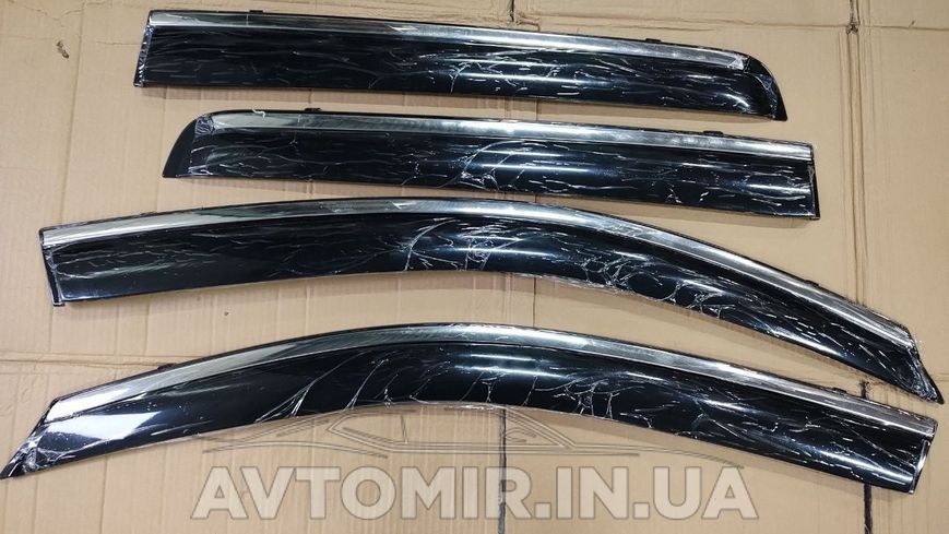 Дефлекторы окон ветровики Peugeot 4007 с хром окантовкой из нержавейки BMTOT10323-W/S фото