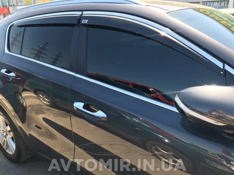 Вітровики LEXUS UX 2019 З хром молдингом "TopVisor"Дефлектори вікон T/V.LE08 фото