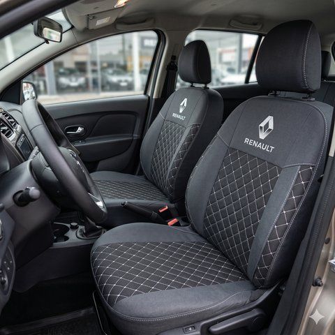 Чохли Renault Kangoo 1+1 1998- на сидіння Рено Кенго РОМБ Prestige_Standart 2457409764 фото