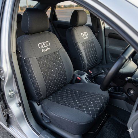 Чехлы Audi 80 (с горбами) 1986-1995 РОМБ Prestige_Standart 2457409590 фото