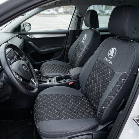 Чехлы Skoda Fabia 2015- на сидения Шкода Фабия РОМБ Prestige_Standart 2457959004 фото