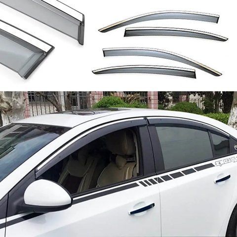 Вітровики HONDA CRV 2012-2016 З хром молдингом "TopVisor"Дефлектори вікон T/V.HN09 фото