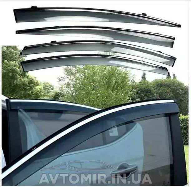 Вітровики HYUNDAI PALISADE 2020 З хром молдингом "TopVisor"Дефлектори вікон T/V.HY01 фото