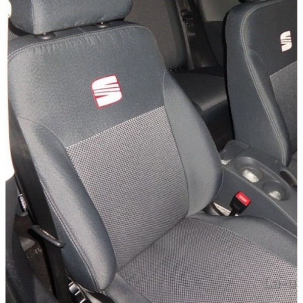 Чехлы Seat Leon 2009-2012 (хетчбек)(задняя спинка 2/3 1/3; сидение цельное; 5 подголовников; airbag)